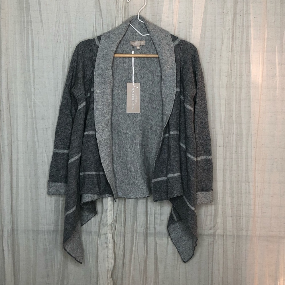 Benedetta B. Grey Stripe Cardigan